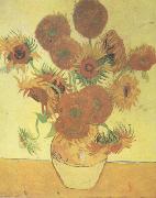 Vincent Van Gogh Still life:Vast with Fourteen Sunflowers (nn04) Sweden oil painting reproduction